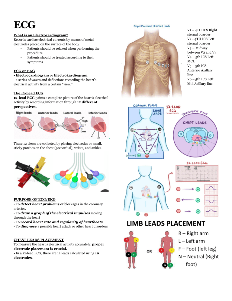 ECG Procedure Guide Lead Placement Cardiac Monitoring