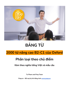 Oxford 2000 Words by Topic with Vietnamese Definition and Example Sentences
