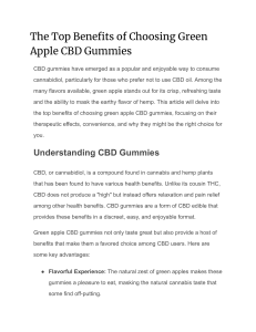 The Top Benefits of Choosing Green Apple CBD Gummies