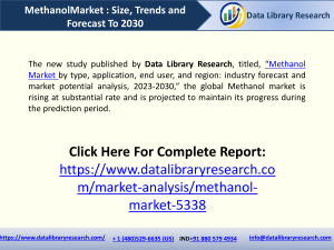 Methanol Market is Anticipated to Register 5.12% CAGR through 2031
