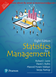 eBook (Indian Edition) Statistics for Management 8e Richard Levin, David Rubin
