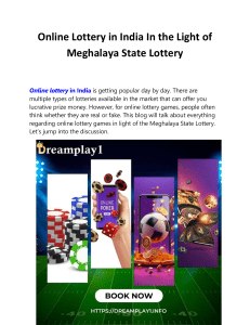 Online Lottery in India In the Light of Meghalaya State Lottery