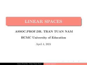 Linear Spaces - Linear Algebra