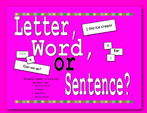 Letter Word or Sentence