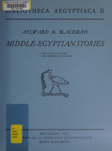 Middle Egyptian stories Blackman, Aylward M Aylward Manley, 1883