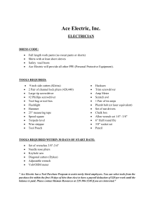 Electrician dress code and tool list