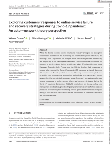 Psychology and Marketing - 2021 - Ozuem - Exploring customers  responses to online service failure and recovery strategies