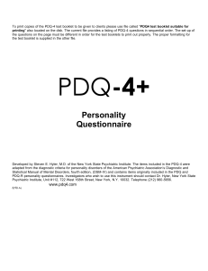 Personality Diagnostic Questionnaire (PDQ4+)