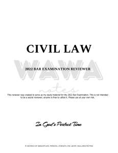 CIVIL LAW BAR REVIEWER