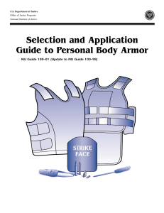 NIJ Guide 100–01 Selection and Application Guide to Personal Body Armor (2001)