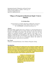 Village as Protagonist in Khushwant Sing