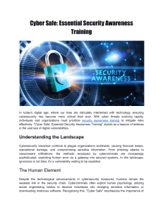 Cyber Safe  Essential Security Awareness Training