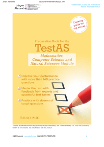 Preparation book for the TestAS 2016 - Mathematics, Computer Science and Natural Sciences Module