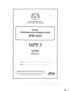 Sains K2 MPP3 Terengganu 2022