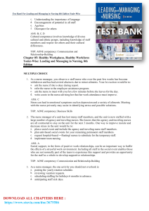 Leading and Managing in Nursing 8th Edition Yoder Wise Test Bank