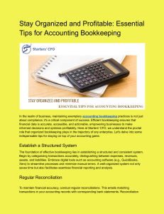 Stay Organized and Profitable  Essential Tips for Accounting Bookkeeping