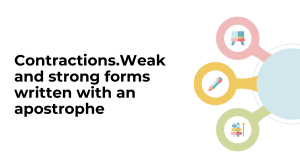 Contractions Weak and strong forms written with an apostrophe