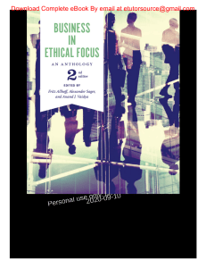 Business in Ethical Focus An Anthology, 2e Fritz Allho, Alexander Sager, Anand Vaidya