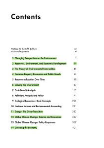Environmental and natural resource economics (Ch. 1,2,3,4,6,11,12,14,21,22) 