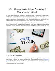 Why Choose Credit Repair Australia  A Comprehensive Guide