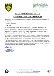 Class 11 Admission 2024-25