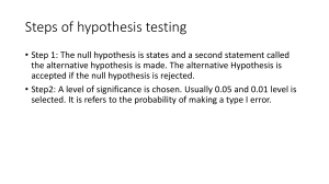 Steps of hypothesis testing