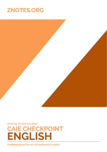 CAIE Checkpoint English-Reading