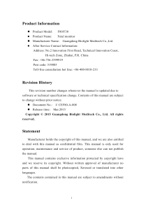 Fetal Monitor F80/F30 User Manual