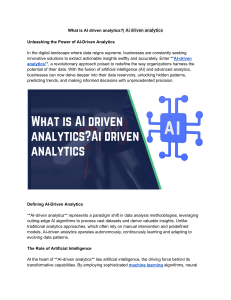 What is AI driven analytics?| Ai driven analytics