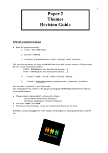 Theme A- Relationships and Families Revision Booklet 2018