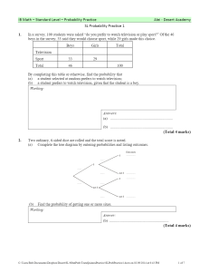 Probability - IB Math AASL Probability Practice