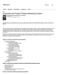 Table of contents Financial Modeling edward bodmer