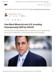How Mark Minervini won U.S. Investing Championship 2021 by 334.8%