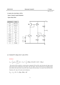 Professor Hong Seong-wan : Electronic Circuit 2: 2023-2 Semester: First Test