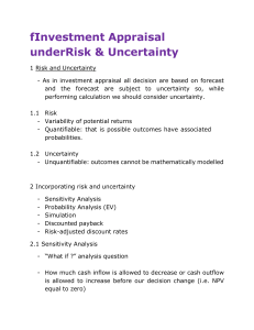 6. Investment Appraisal Under Risk and Uncertainty (1)