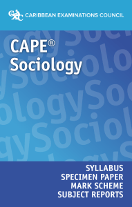 CAPE-Sociology-Syllabus-Specimen-Paper-Mark-Scheme-Subject-Reports-2018
