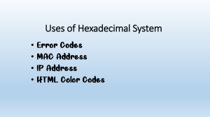 Uses of Hexadecimal System