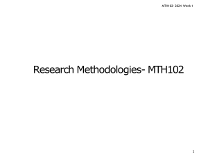 Research Methodologies MTH102 Presentation