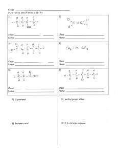 Functional Group Worksheets with Key