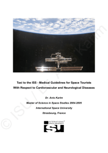 Taxi to the ISS - Medical Guidelines for Space Tourists with Respect to Cardiovascular and Neurological Diseases
