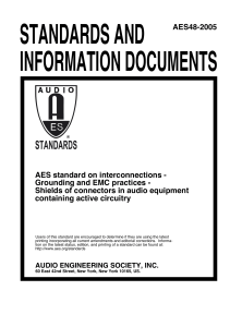 AES 48 2005 AES Standard on Interconnections - Grounding and EMC Practices - Shields of Connectors in Audio Equipment Containing Active Circuitry