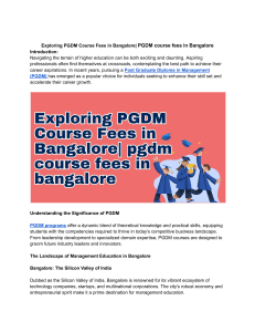 Exploring PGDM Course Fees in Bangalore| PGDM course fees in Bangalore