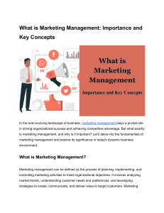 What is Marketing Management  Importance and Key Concepts