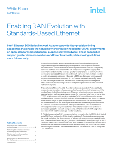 Intel Enabling RAN Evolution with Standards-Based Ethernet