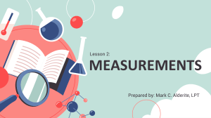 Lesson 2 - Measurements