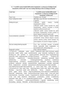 1-tartibli xususiy hosilali differensial tenglamalar