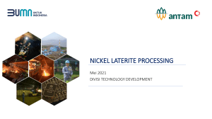 Nickel Laterite Processing