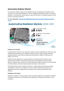 Automotive Radiator Market Analysis, Market Size, In-Depth Insights, Growth and Forecast 2030