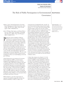 The Role of Public Participation in Envi