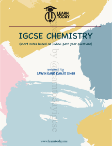 IGCSE Chemistry by LEARNTODAYIGCSE